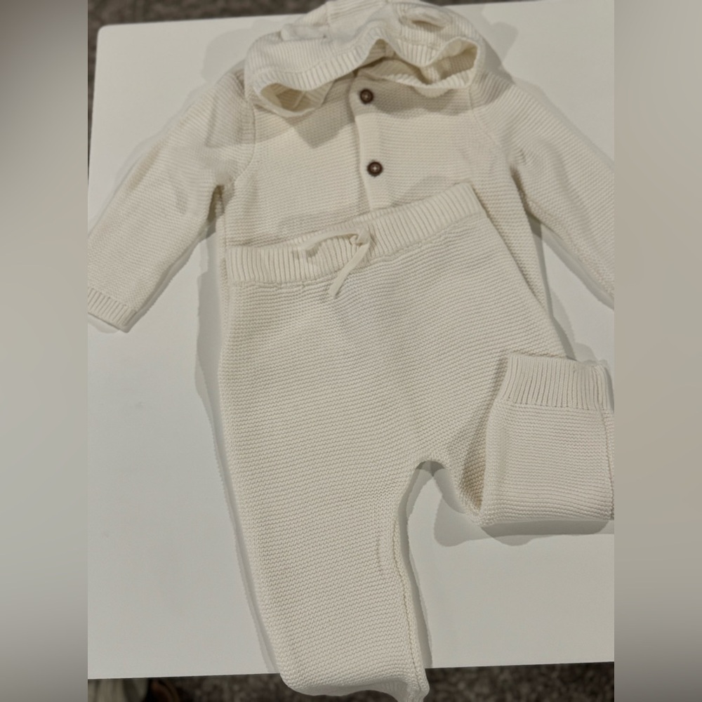Carter's Cream Knit Baby Footie Set